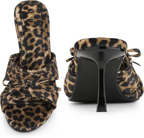 Perphy Bow Heels Slip on Stiletto Heel Satin Sandals for Women in Saudi Arabia