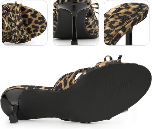 Perphy Bow Heels Slip on Stiletto Heel Satin Sandals for Women in Saudi Arabia