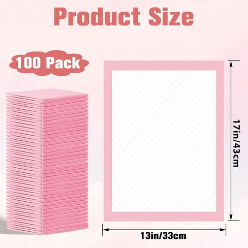 100 Pack Disposable Changing Pads for Baby,13x17In Baby Disposable Underpads,Waterproof Diaper Changing Pad,Ultra Absorbent,Breathable Leakproof Underpads Bed Table Protector Mat in Kuwait