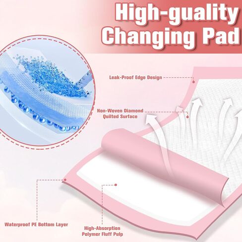 100 Pack Disposable Changing Pads for Baby,13x17In Baby Disposable Underpads,Waterproof Diaper Changing Pad,Ultra Absorbent,Breathable Leakproof Underpads Bed Table Protector Mat in Kuwait