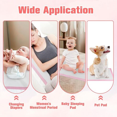 100 Pack Disposable Changing Pads for Baby,13x17In Baby Disposable Underpads,Waterproof Diaper Changing Pad,Ultra Absorbent,Breathable Leakproof Underpads Bed Table Protector Mat in Kuwait