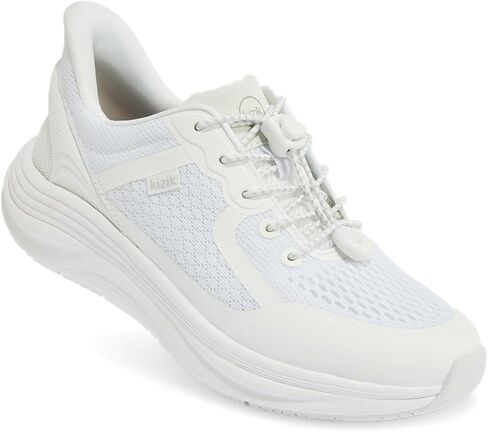 Kizik London Hands-Free Slip On Shoes for Women White | Wide toe box available, breathable lightweight upper, comfortable for walking, gym, or casual wear in Kuwait