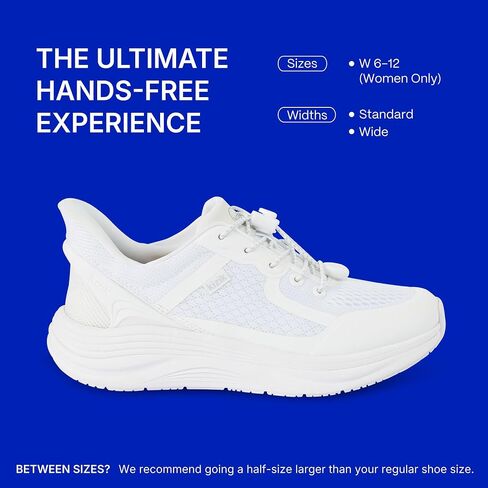 Kizik London Hands-Free Slip On Shoes for Women White | Wide toe box available, breathable lightweight upper, comfortable for walking, gym, or casual wear in Kuwait