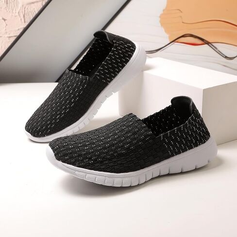 Women's Slip-On Walking Shoes, Handmade Woven Comfort Sneakers in Saudi Arabia