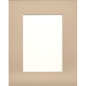 Pack of 5 16x20 Tan Picture Mats with White Core Bevel Cut for 11x14 Pictures