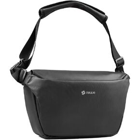 TULLIO Crossbody Camera Bag Sling Shoulder Bag Cute Expandable Waterproof Photgraphy Case for DLSR SLR Mirrorless Cameras Black