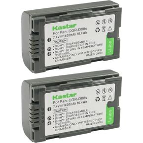 Kastar 3-Pack CGR-D08 Battery Replacement for Panasonic NV-DS37, NV-DS38, NV-DS50, NV-DS55, NV-DS60, NV-DS65, NV-DS68, NV-DS77, NV-DS77B, NV-DS80, NV-DS88, NV-DS89, NV-DS99, NV-DS150 Camera