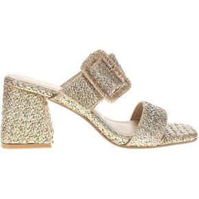 BEACH by Matisse Womens Lucy Metallic Block Casual Sandals Casual High Heel 3" & Up - Gold