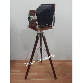 Royal Designer Nautical Wooden Camera with Floor Tripod Stand Home Decor Rustic Vintage Home Decor Gifts