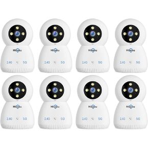 Hiseeu Indoor Security Camera, 2.4G/5G 5MP Baby Monitor Pet Camera for Home Security, PTZ 360°, Auto Tracking, 2 Way Audio, Night Vision, Humanoid Detection, No Monthly Fee