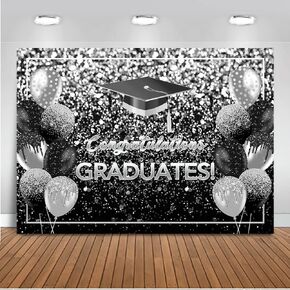 Mocsicka Red Graduation Backdrop 7x5ft Burgundy و Gold Glitter Class of 2025 Congrats Grad Party Decorations تهانينا للخريجين خلفية التصوير الفوتوغرافي