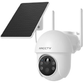 Solar Security Cameras Wireless Outdoor, 4MP 360° View Battery Powered Outdoor Camera, Night Vision with Spotlight, 2-Way Audio, PIR Motion Sensor, 2.4G/5G Dual Band WiFi, no Subscription