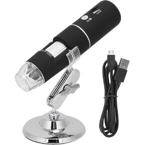 1080P WiFi Electronic Digital Microscope 2MP 50-1000X Magnifier Camera with 8 LED Lights for Jewelry Inspection Printed Circuit Maintenance