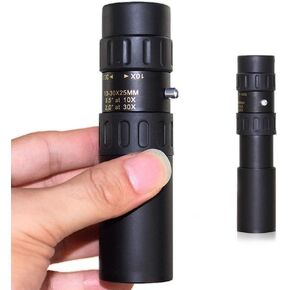 Monocular Telescope 10-30 * 25 Zoom Telescope Optical Monocular Camera Lens with Phone Clip Stand for Outdoor Travel for Bird Watching Camping Travel Binoculars