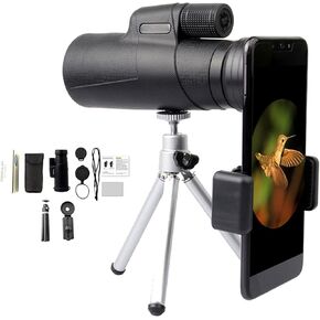 Products 12x50 Monocular Telescope, Waterproof BAK4 Prism FMC Monocular, High Power Zoom Telescope with Smartphone Holder & Tripod, for Bird Watching Hunting Camping Travelling Wildlife Scenery
