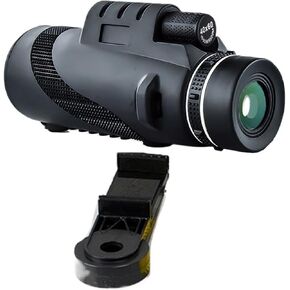 HD Monocular 40x60 Professional Portable Bak4 Mobile Phone Telescope Lens Long Range Zoom Monocular for Outdoor Birding Camping(Phone Clip Tripod) (Phone Clip Tripod)