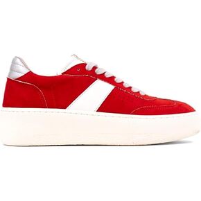 Shu Shop Womens Stacey Platform Lace Up Sneakers Shoes Casual - Red
