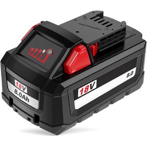 IEFUU 5.0Ah Replacement for Milwaukee M18 Lithium 5.0 Battery M-18 48-11-1850 48-11-1852, Compatible with All Power 18V Milwaukee Cordless Power Tools M-18B Forge Fuel Blower Batteries Red