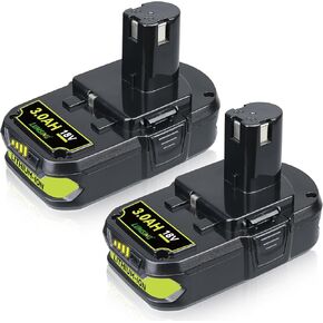 LUMSING 2Pack P102 3.0Ah 18V Lithium-Ion Replacement for Ryobi 18V Battery P102 P103 P104 P105 P107 P108 P109 P190 Compatible with Ryobi Battery Cordless Power Tools