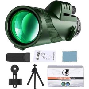 High-Power 80X100 Telescope Magnifying Glass Bird-Watching Binocular Remote Zoom Bak4 Prism Outdoor Camping Greenwithtripod