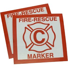 2 Pack Child Fire Rescue Marker Window Decals Alert Fireman of Children