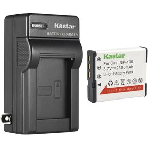 Kastar Battery and AC Wall Charger Replacement for Casio NP-130, NP-130A, NP-130DBA Battery, BC-130L, BC-100L Charger, Casio Exilim EX-ZR3500, EX-ZR3700, EX-ZR4000, EX-ZR5000