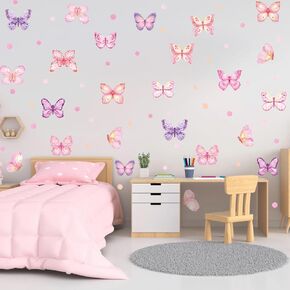 Watercolor Hot Air Balloon Wall Stickers, Hot Air Balloon Airplane Clouds Vinyl Wall Decals, Removable DIY Wall Art for Kids Bedroom Playroom Toddler Room Decor