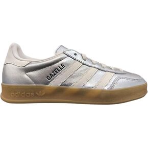 Adidas Originals Gazelle Indoor Mens Sneaker (White Silver Metallic, 5.5)