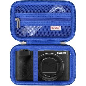 Bovke Travel Case لـ Canon PowerShot V1 Hybrid Digital Camera ، Canon V1 Video Vlogging Baged Storage Storage Bag مع مساحة إضافية للكابلات والبطارية وبطاقات SD و Black
