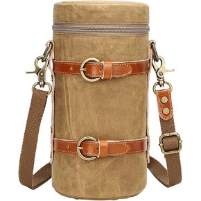 with Shoulder Strap Wear Resistant Zipper Closure Portable Camera Accessory Cylinder Shape Lens Bag Protection Shockproof (Color : E, Size : Small) (E Large)