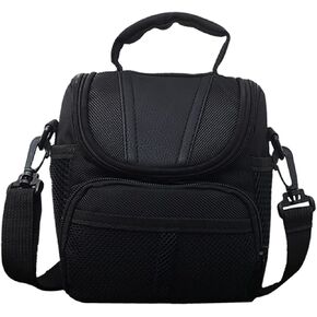 Accessories Adjustable Strap SLR DSLR Carry Shoulder Case Photography Black Camera Bag Nylon Zipper Pocket (Black 1)