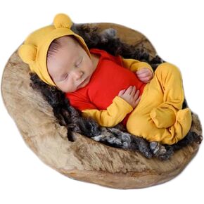 Zeroest Newborn Photography Bear Outfit Props Soft Fabric Romper Hats for Photo Shoots, Baby Showers & Professional Studios