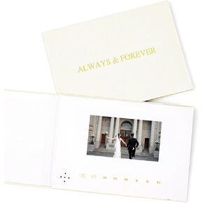 Luxury Linen Bound Video Book | ALWAYS & FOREVER Theme | 5" IPS Display, Gold Foil Stamping, 3-Hour Video Playback, 4GB Storage | Ideal for Personalized Gifts