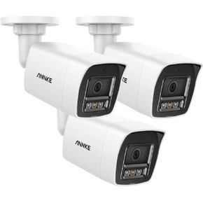 ANNKE C800 3 Pack PoE 4K Security Camera with AI Human/Vehicle Detection, H.265+ 8MP Outdoor IP Bullet Camera w/Audio Recording, 100ft EXIR 2.0 Night Vision, 120dB WDR, Support Max 512GB TF Card