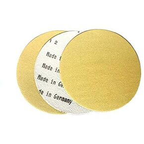 Premium 5 Inch No Hole Hook and Loop Grip Sanding Discs - Gold Aluminum Oxide - for Wood, Auto Body, Paint, Primer, Metal, and Plastics (50 Pack, 40 Grit)