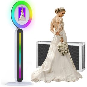 Portable Photo Booth,Photo Booth Machine with RGB Ring Light, Music Sync, Software APP/Remote Control, Selfie Photo Booth for Party and Wedding, Flight Case（A2）