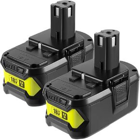 [2Pack] P108 بطاريات 18V 6.0AH استبدال Ryobi One+ 18V البطارية الليثيوم RB18L25 RB18L50 P108 P107 P104 P102 P103 P105
