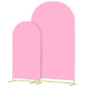 2-Piece Arch Cover for Wedding, Arch Spandex Fitted Covers 6FT 7.2FT Round Top Chiara Wedding Backdrop Covers Compatible for Birthday, Indoor Outdoor Party (White)