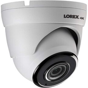 Lorex LKE383A Indoor/Outdoor 4K Ultra HD IP Security Dome Camera, 4.0mm, 130ft Night Vision, Color Night Vision, Audio, White, (M.) (Renewed)