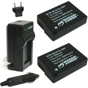 Wasabi Power Battery (2-Pack) and Charger for Panasonic DMW-BLD10, DMW-BLD10E, DMW-BLD10PP, DE-A93B and Panasonic Lumix DMC-G3, DMC-GF2, DMC-GX1