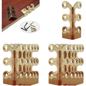 Skirting Board Corner Protectors Solid Brass Baseboard Corner Protectors, Vintage Metal Corner Protector Table Corner Edge Cover Safety Bracket with Screws (Bronze*5Pcs)