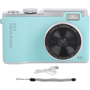 GOWENIC 4K Digital Camera for Photography, 64MP Digital Video Camera with 2.4 Inch Screen 16x Digital Zoom, Compact Travel Camera with Built in Mic for Teens Beginners (64GB)