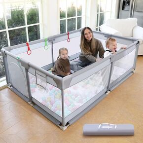 Baby Playpen, Playpen for Babies & Toddlers 71x47 Large Sturdy & Safety Play Pen with Anti-Slip Base Activity Center Fence for Indoor & Outdoor Play Yard with Zipper Door