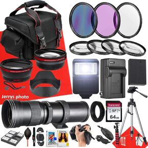 حزمة ملحقات 67 ملم لـ Canon EOS RP + 420-800mm F/8.3 HD Telephoto Zoom Lens + Wide Angle and Telephoto Lens + Filters + More (28 PC Bundle)