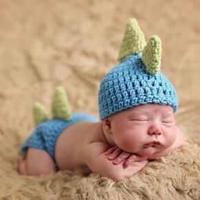 Newborn Photography Outfits Boy Girl Dinosaur Costume Set Hat Pants Photo Shoot Props Costume Photography Shoot Props Baby