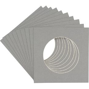 CountryArtHouse Dill Green Acid Free 14x14 Circle Picture Frame Mat with White Core Bevel Cut for 10x10 Pictures - Fits 14x14 Frame - Pack of 1 Matboard