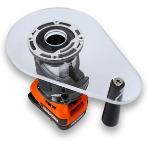 TrimFit Pro Single Grip Router Base Plate – Pre – Drilled for Ridgid and Ryobi Compact Routers – Durable 3/8" Acrylic – Made in USA