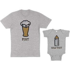 TeesAndTankYou Pint and Half Pint Daddy and Me Matching Shirt with Baby