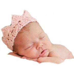 Newborn Baby Girl Boy Crochet Knit Crown Tiara Hat Photography Prop