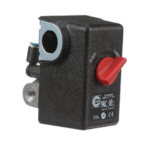 Condor Campbell Hausfeld Air Compressor Switch 100-135 PSI, Push Button, Black, Automatic, 1/4" NPT, 4-Port Manifold